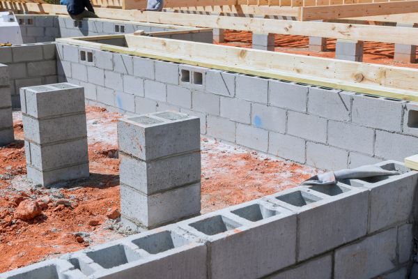 Cement Block Installation in Spanish Fork